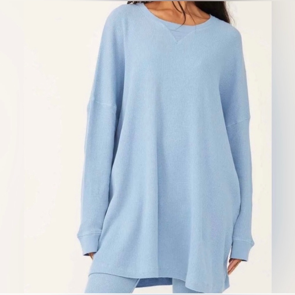 Free People Early Night Thermal in Light Denim